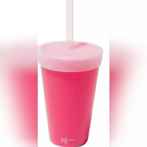 Silipint 22oz tumbler with lid and Straw. Set of 2. In pink